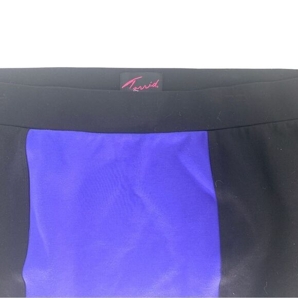 Torrid SIZE 3X Black and Violet Colorblock Bodycon Pull -On Miniskirt - Picture 3 of 6
